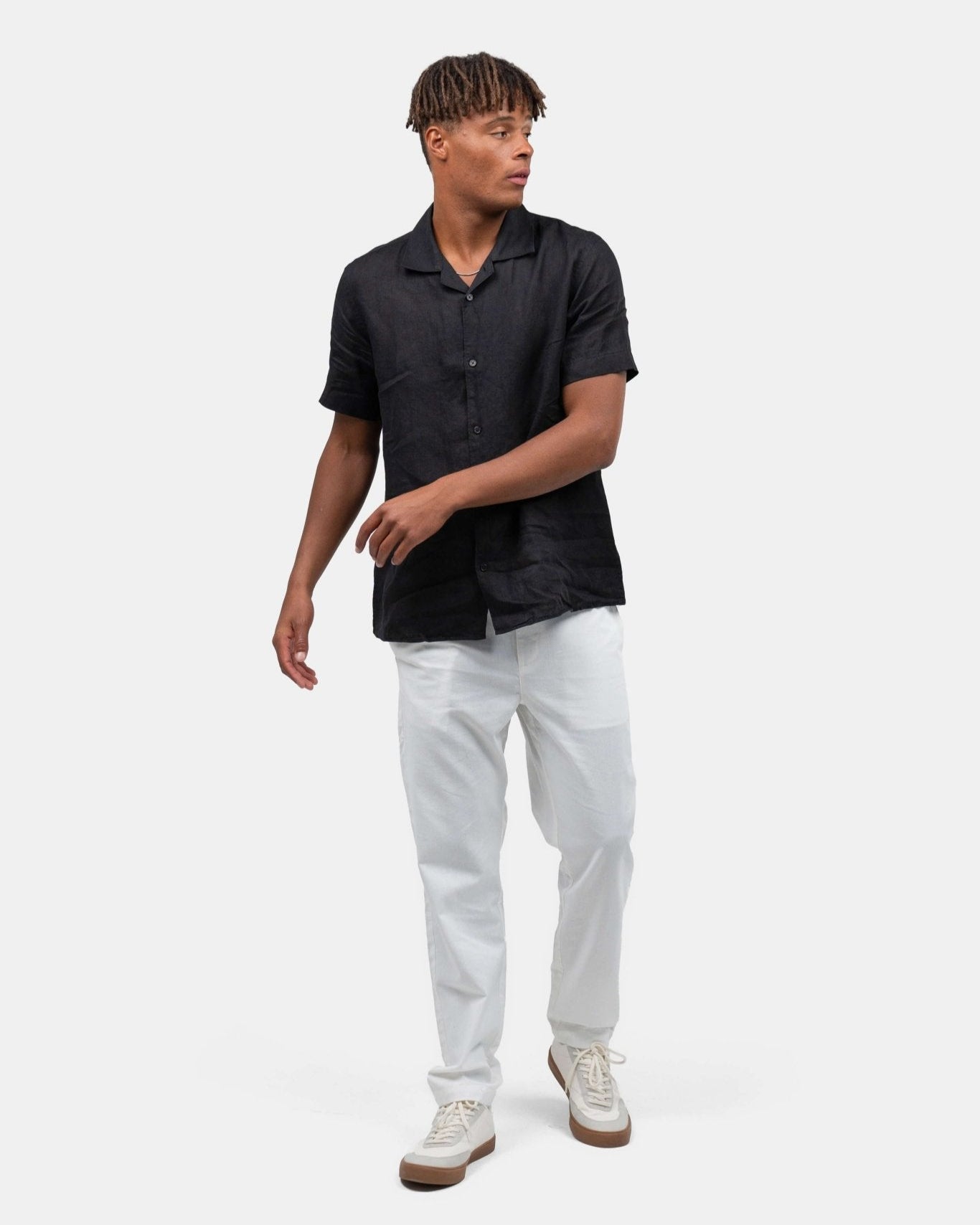 Kortærmet Hørskjorte Sort | Skagen - clothing.dk